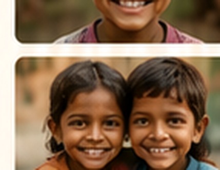 Two children smiling together